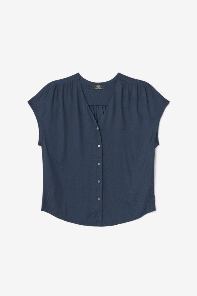 Top Gemma à motif léopard bleu nuit