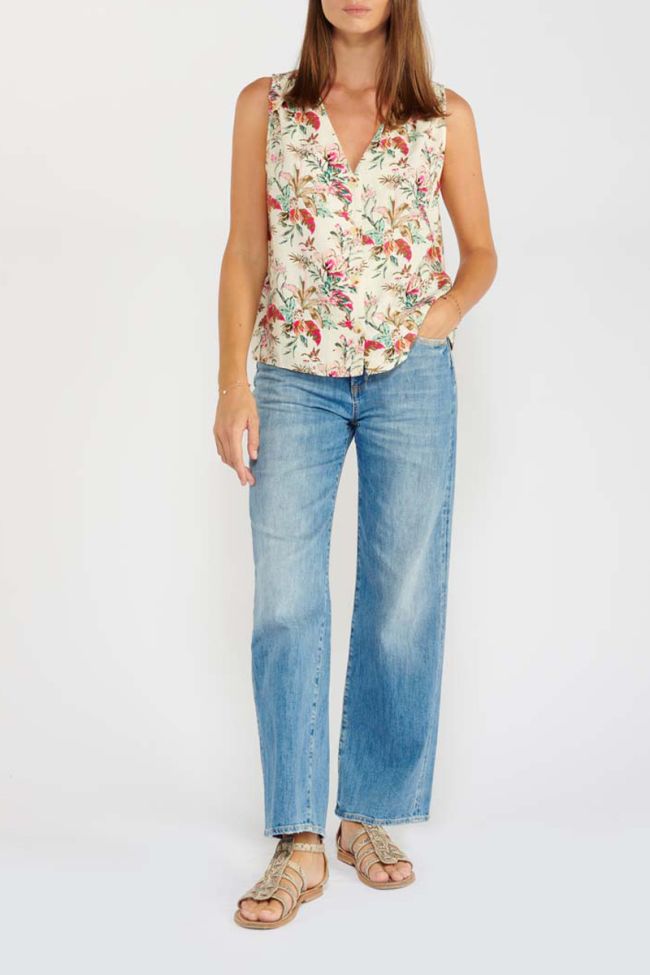 Top Itza à motif tropical