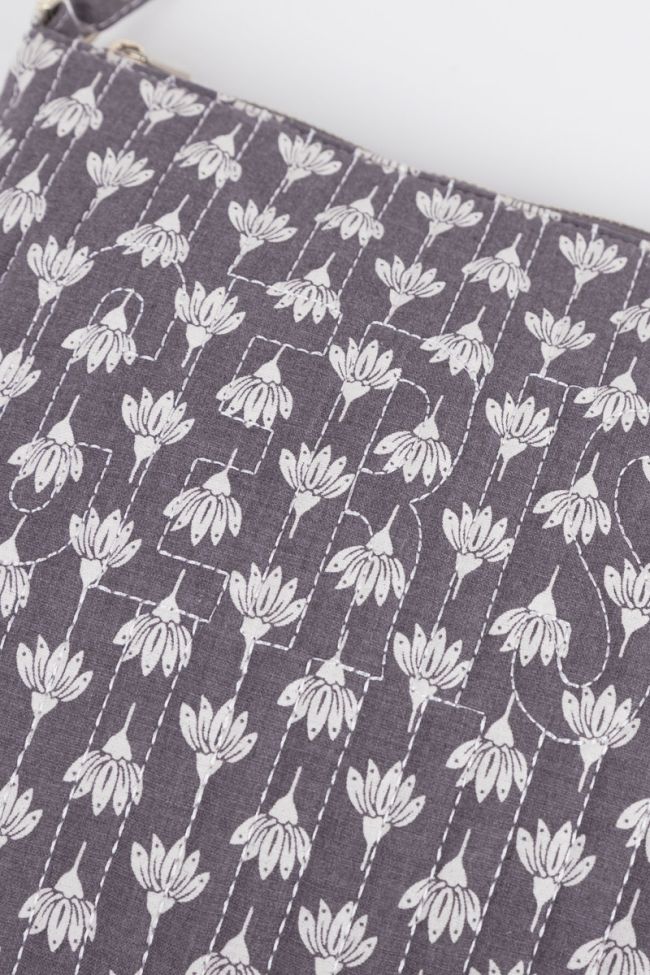 Sac à bandoulière Lauri gris à motif floral