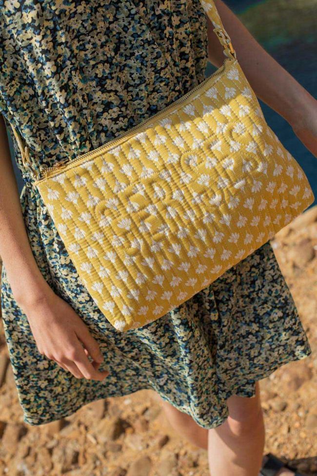 Sac à bandoulière Lauri jaune à motif floral