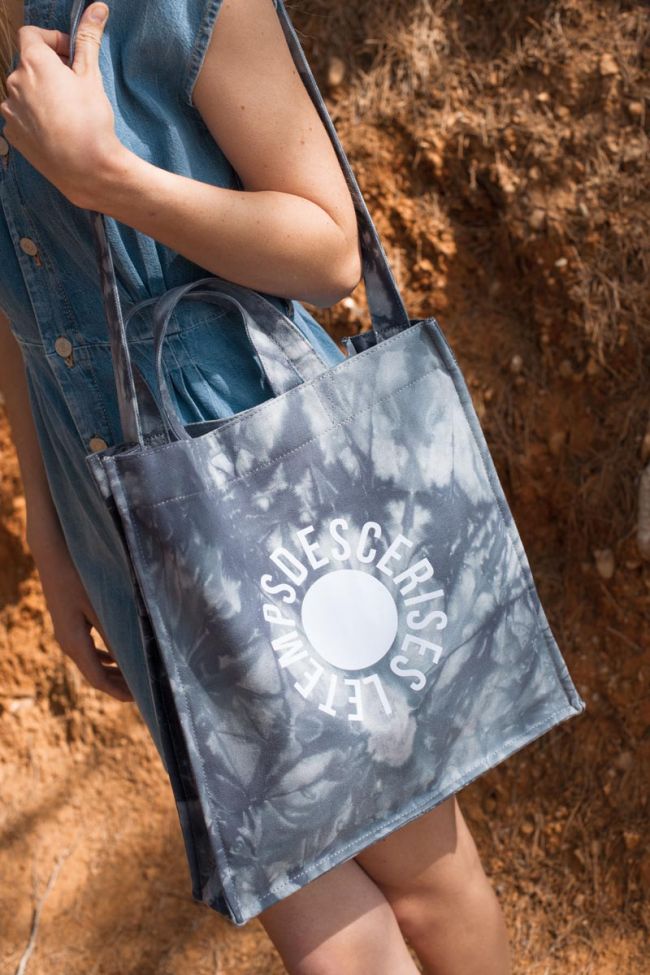 Sac de shopping Lina tie and dye bleu gris