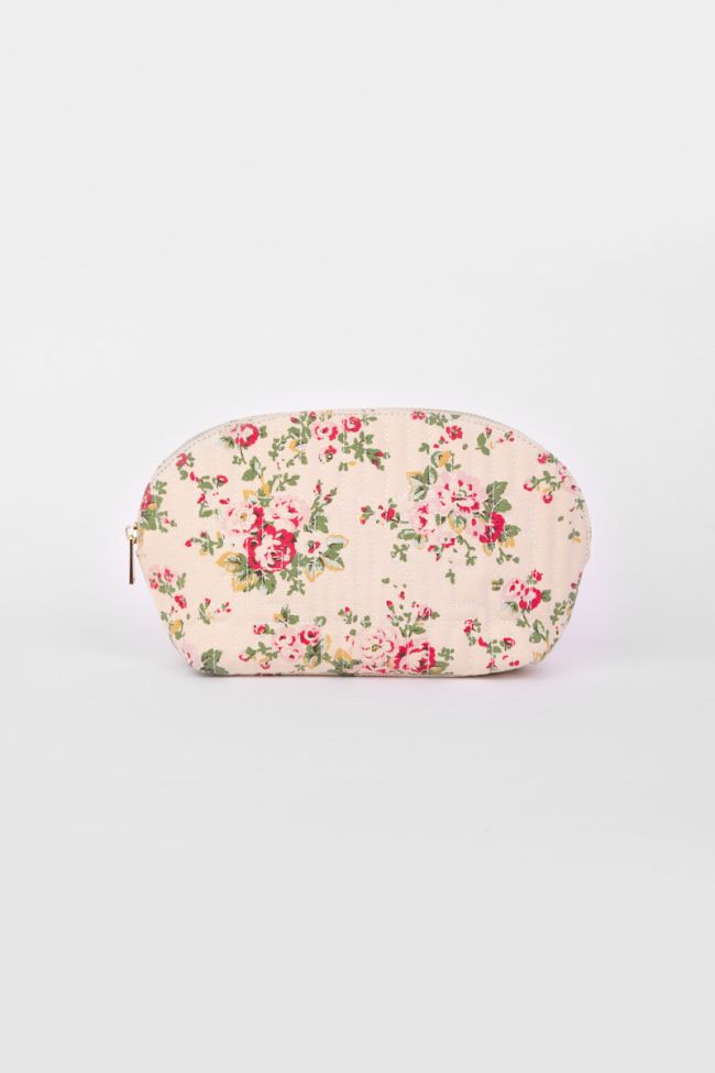 Trousse de toilette Mary à motif fleuri rose