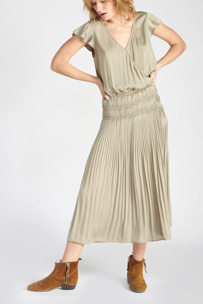 Robe longue Mayas kaki clair 