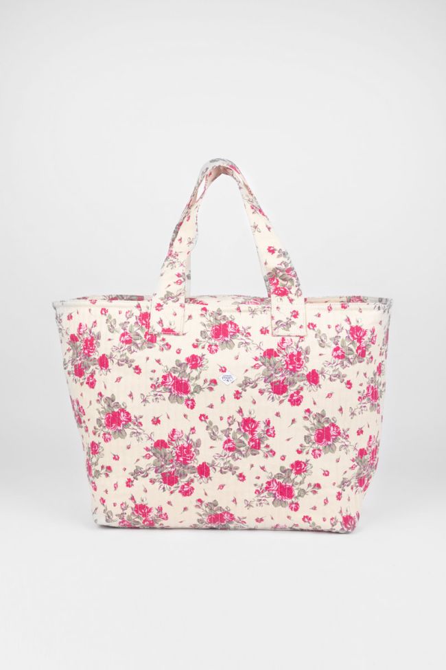 Sac cabas Micky à motif fleuri rose
