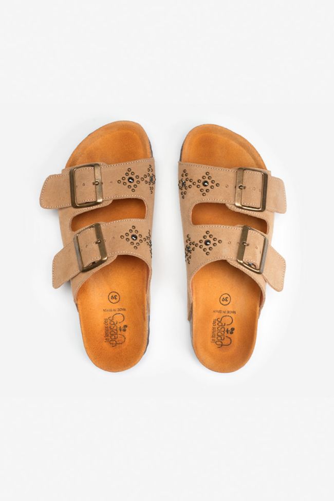 Mules cloutées Naomie beige