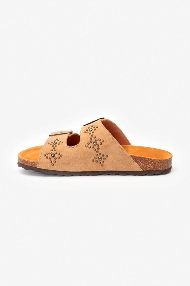 Mules cloutées Naomie beige