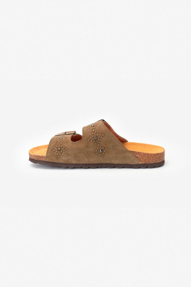 Mules cloutées Naomie kaki