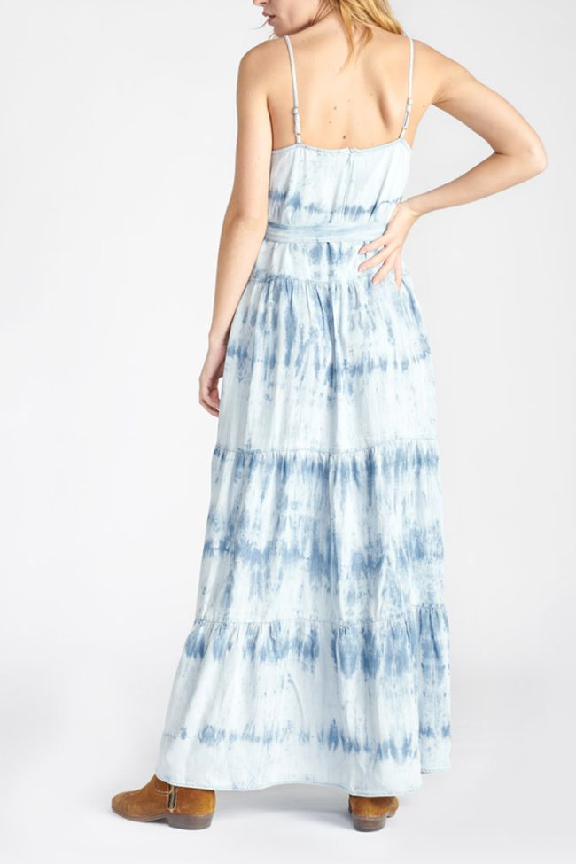 Robe longue Nikos tie and dye bleu