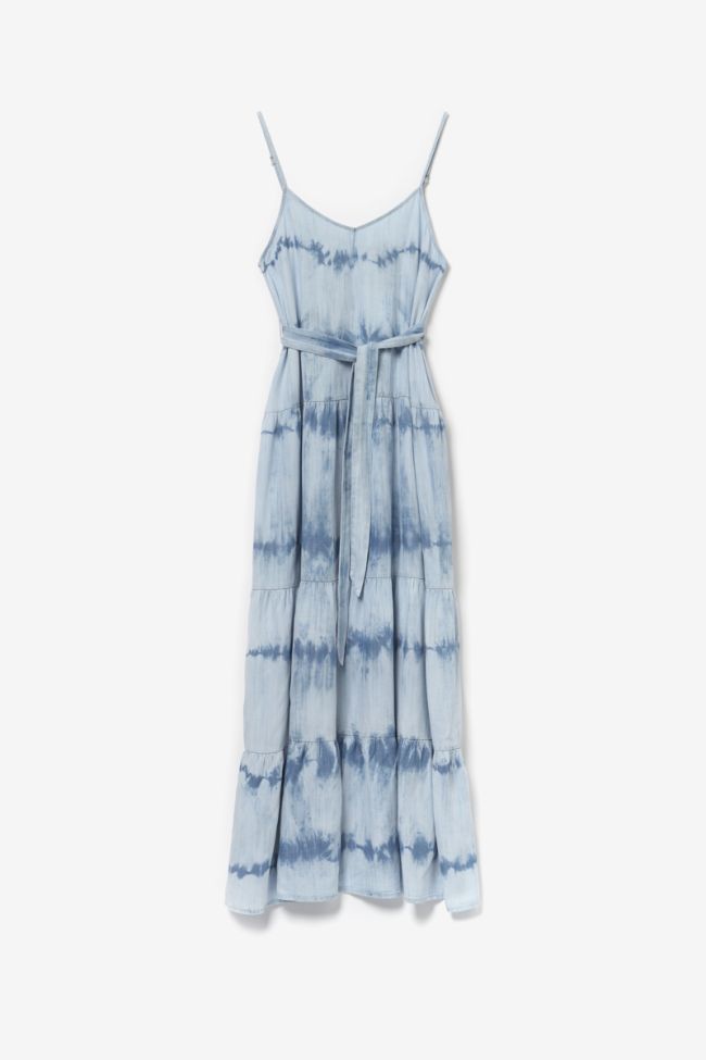 Robe longue Nikos tie and dye bleu