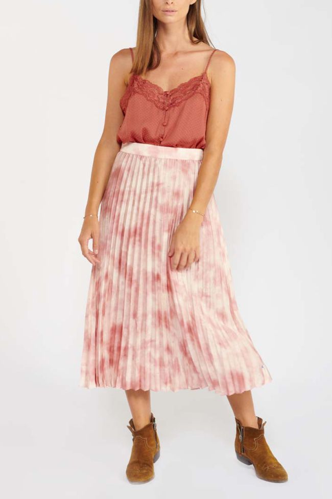 Jupe longue Samanta tie and dye rose