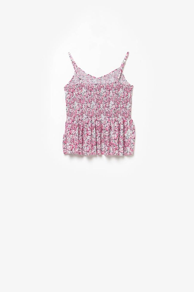 Top Kairagi à motif floral rose