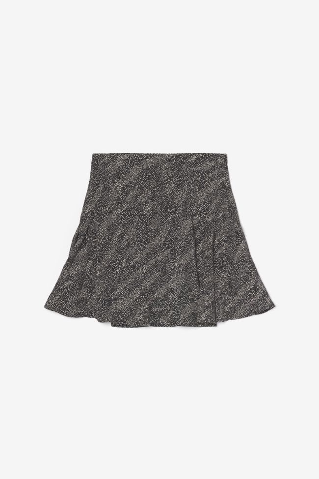 Jupe short Libygi noire à motif animalier