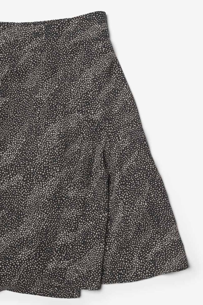 Jupe short Libygi noire à motif animalier