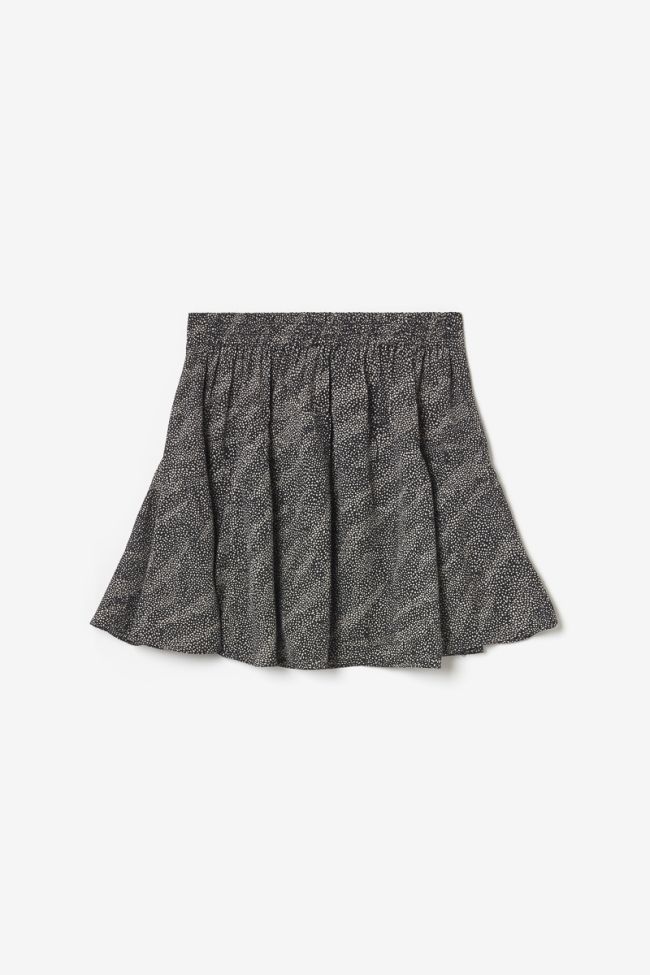 Jupe short Libygi noire à motif animalier