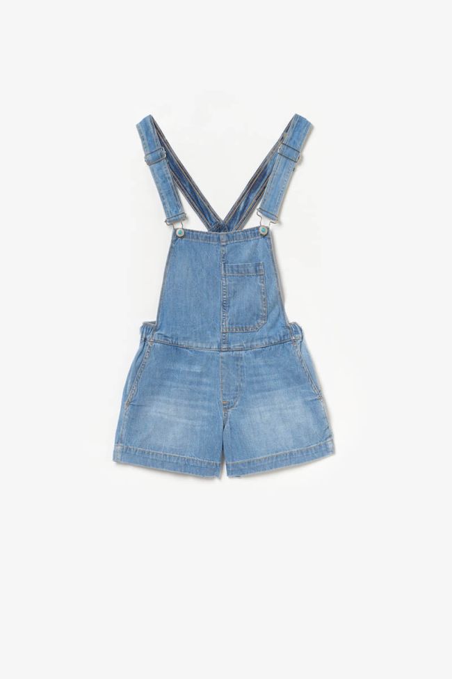 Salopette short Luz en jeans bleu clair