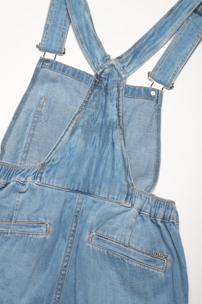 Salopette short Luz en jeans bleu clair