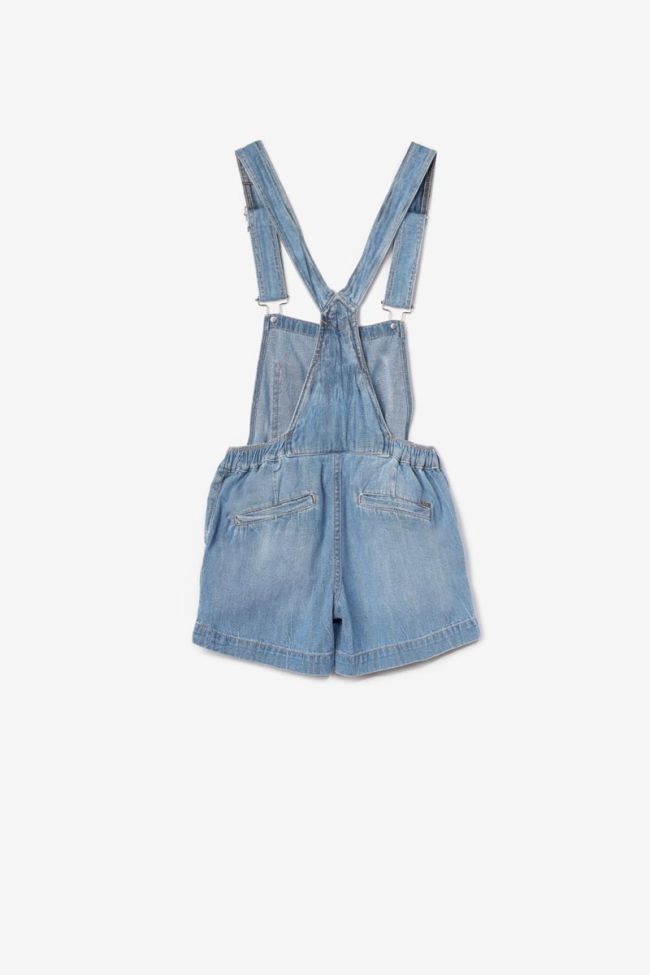 Salopette short Luz en jeans bleu clair