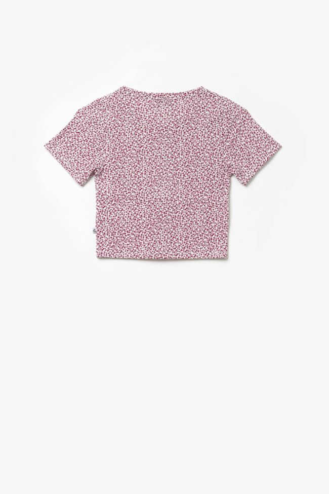 Top court Mojagi à motif floral pourpre