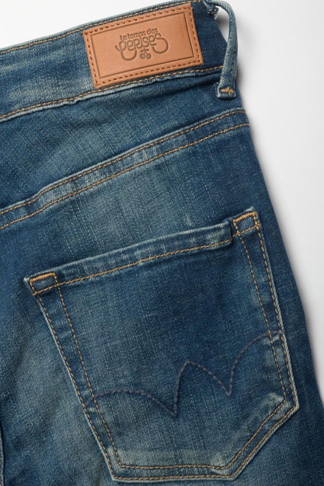 Jeans power skinny taille haute 7/8ème vintage bleu N°2