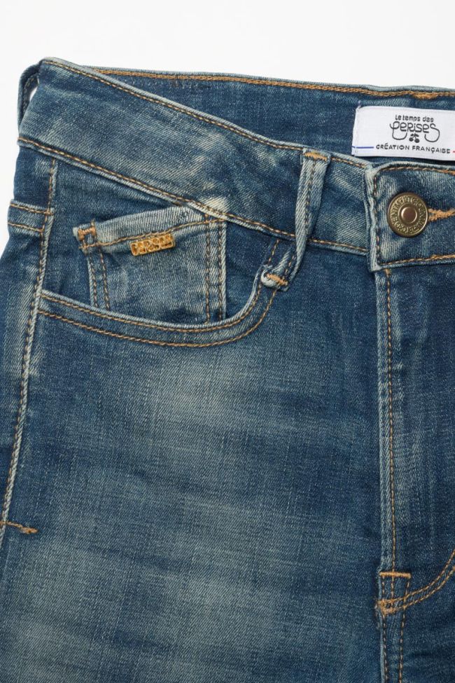 Jeans power skinny taille haute 7/8ème vintage bleu N°2