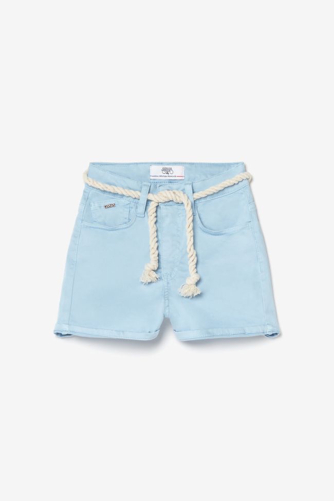 Short Tiko taille haute bleu ciel