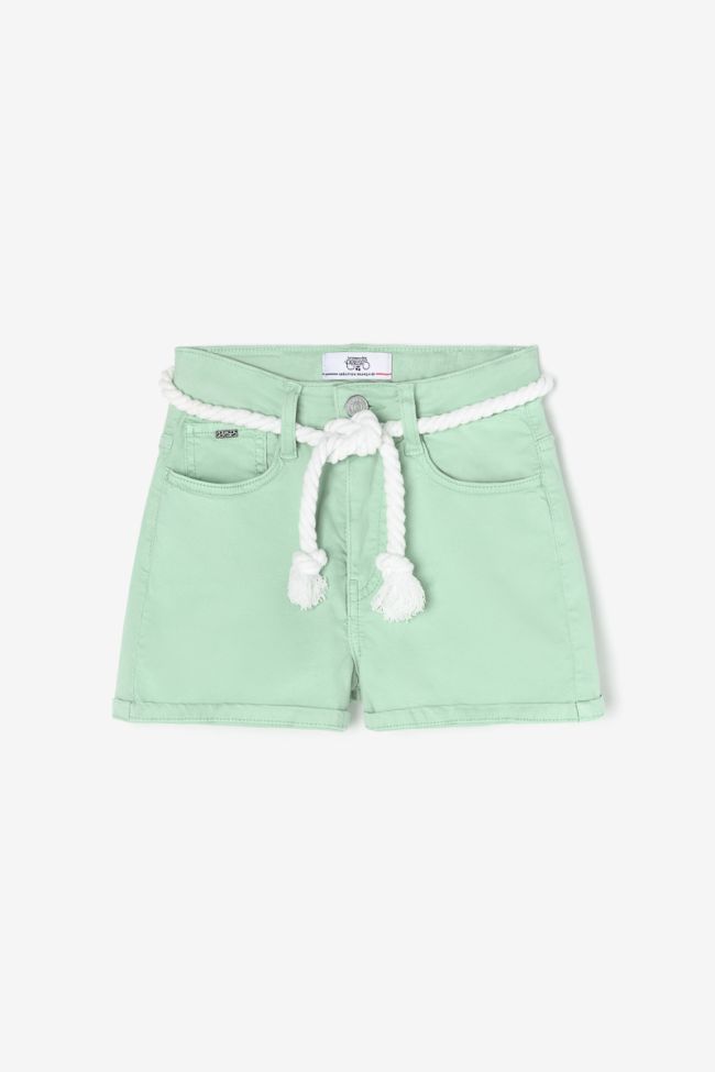 Short Tiko taille haute vert d'eau