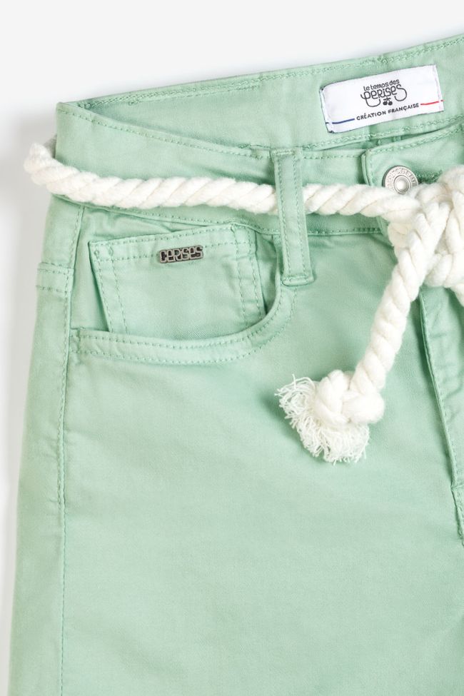 Short Tiko taille haute vert d'eau