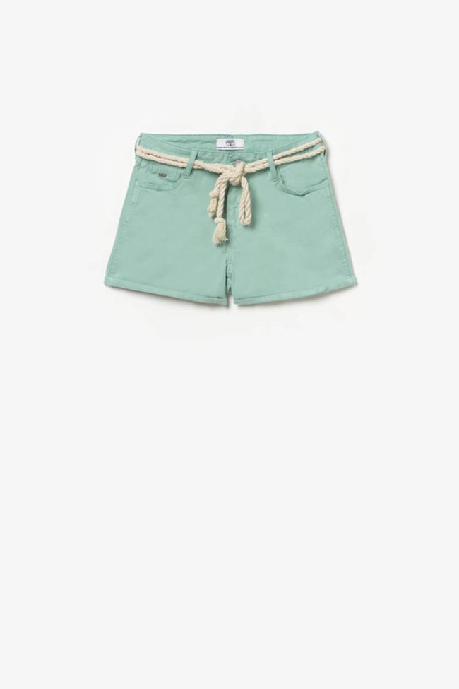 Short Tiko taille haute vert d'eau