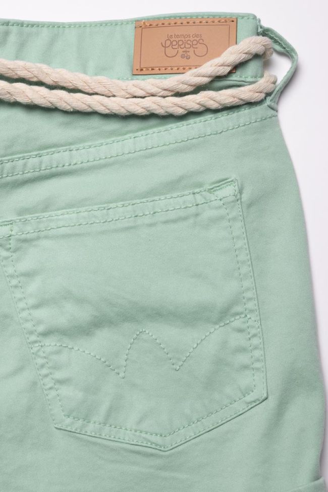 Short Tiko taille haute vert d'eau