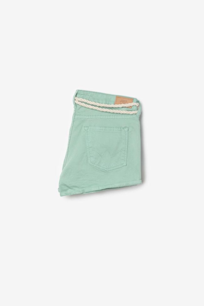 Short Tiko taille haute vert d'eau