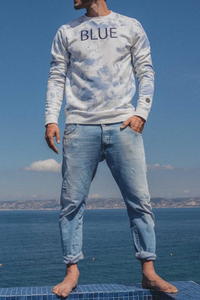 Sweat Marzac blanc et bleu