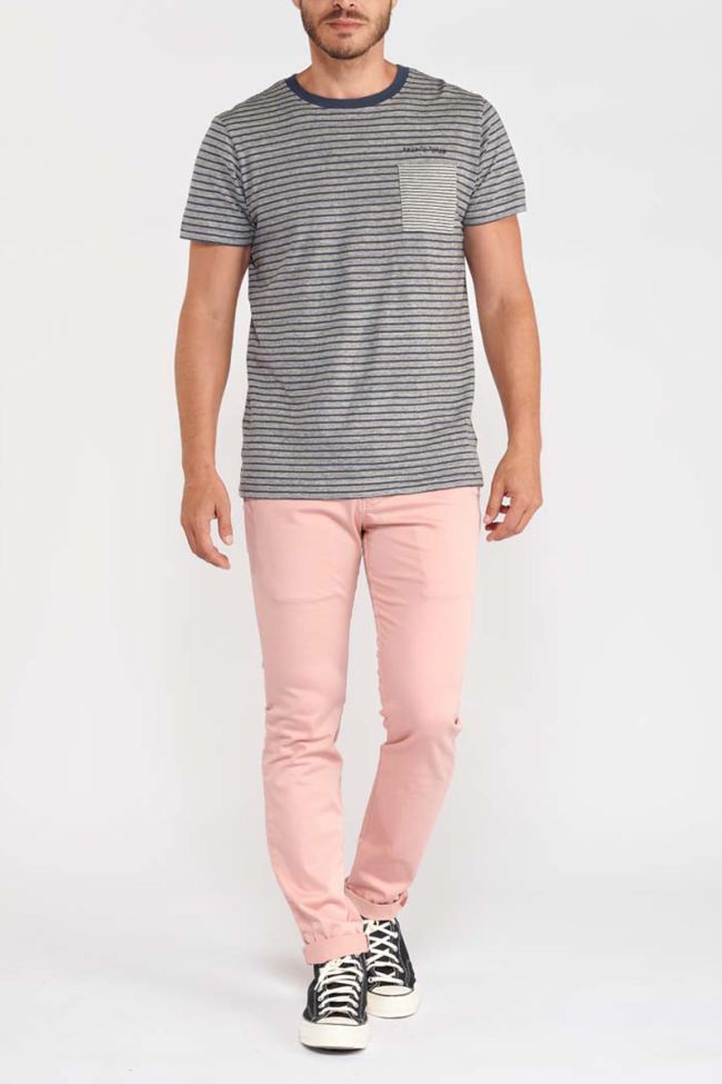 T-shirt Ponan gris à rayures