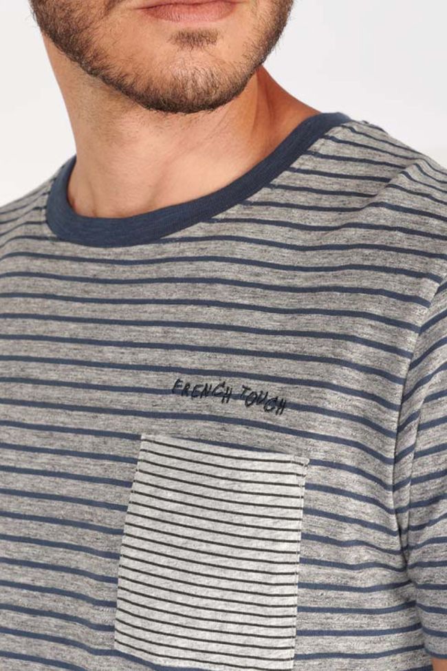 T-shirt Ponan gris à rayures