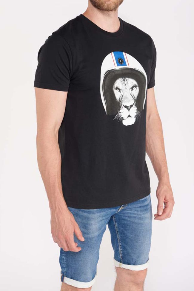 T-shirt Santa noir imprimé