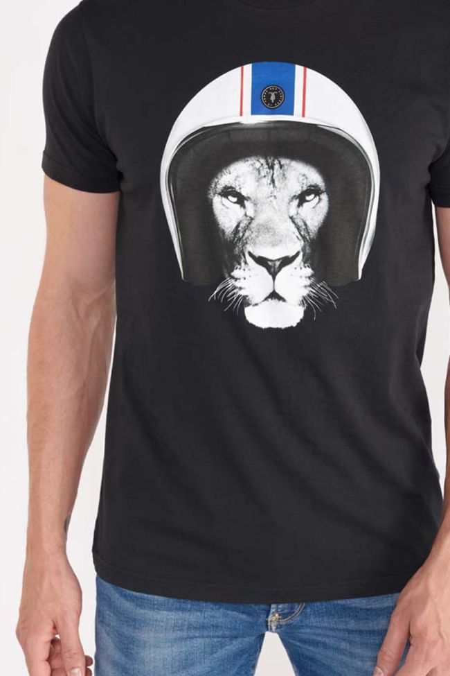 T-shirt Santa noir imprimé