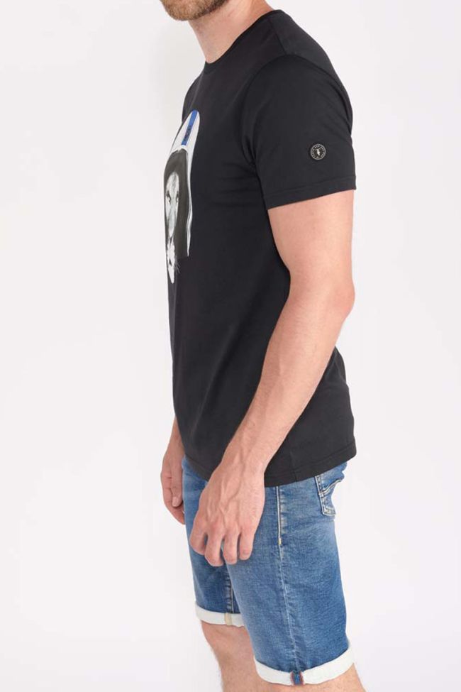 T-shirt Santa noir imprimé