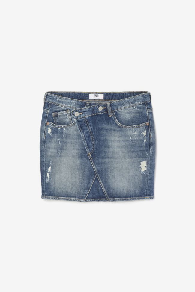 Jupe Alofi en jeans bleu à fermeture asymétrique