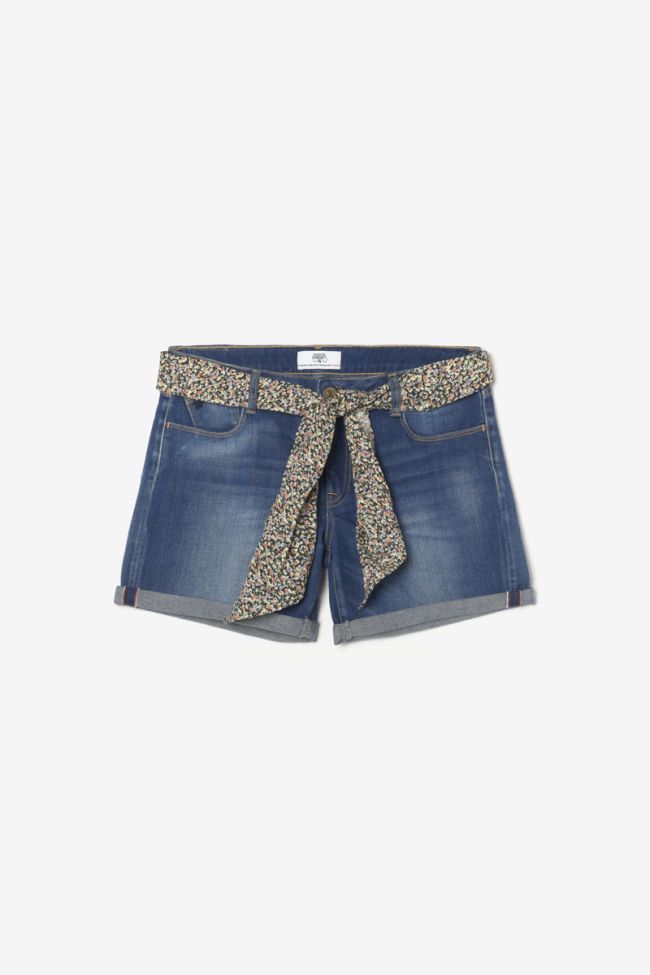 Short Janka en jeans bleu délavé