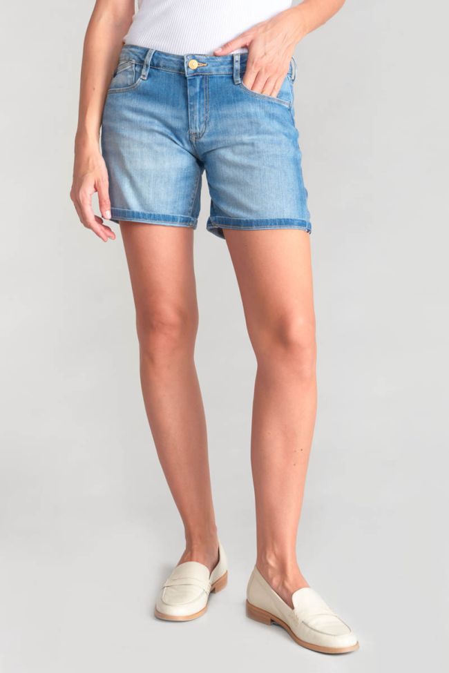 Short Janka en jeans bleu délavé