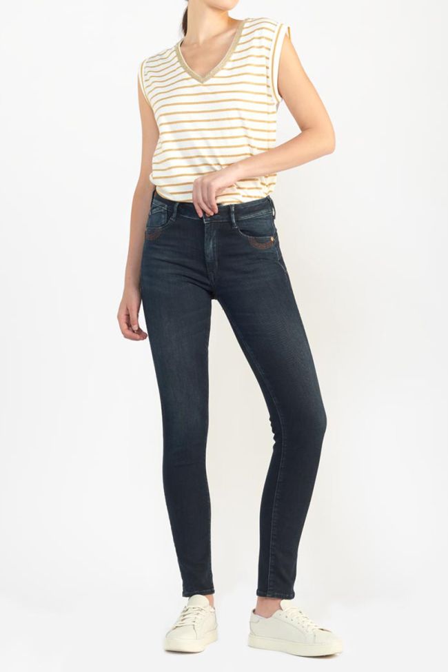 Jeans pulp slim Line taille haute bleu-noir N°1