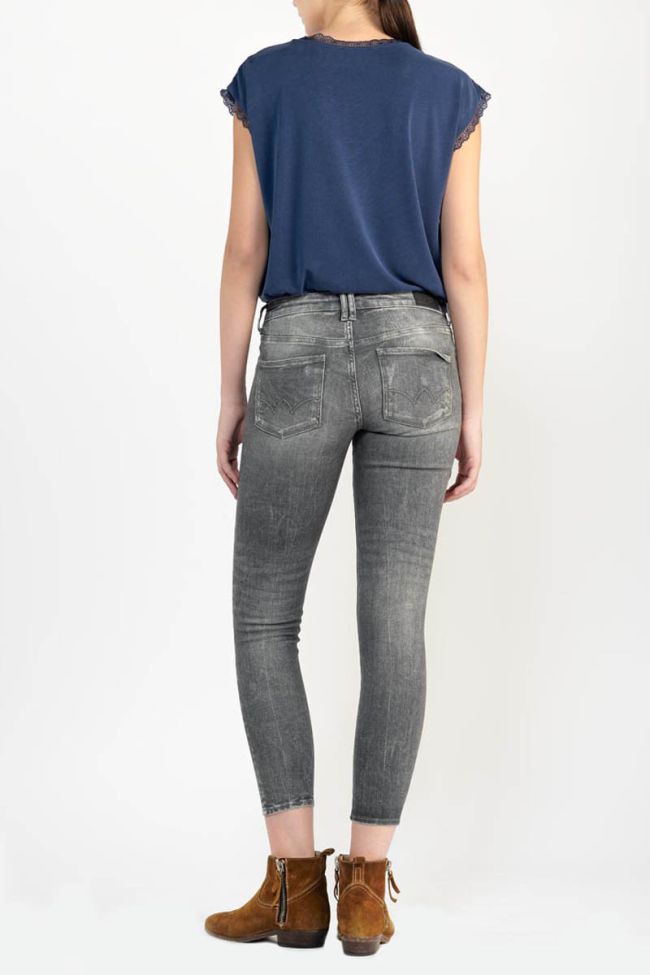 Jeans power skinny Linz 7/8ème destroy gris N°2