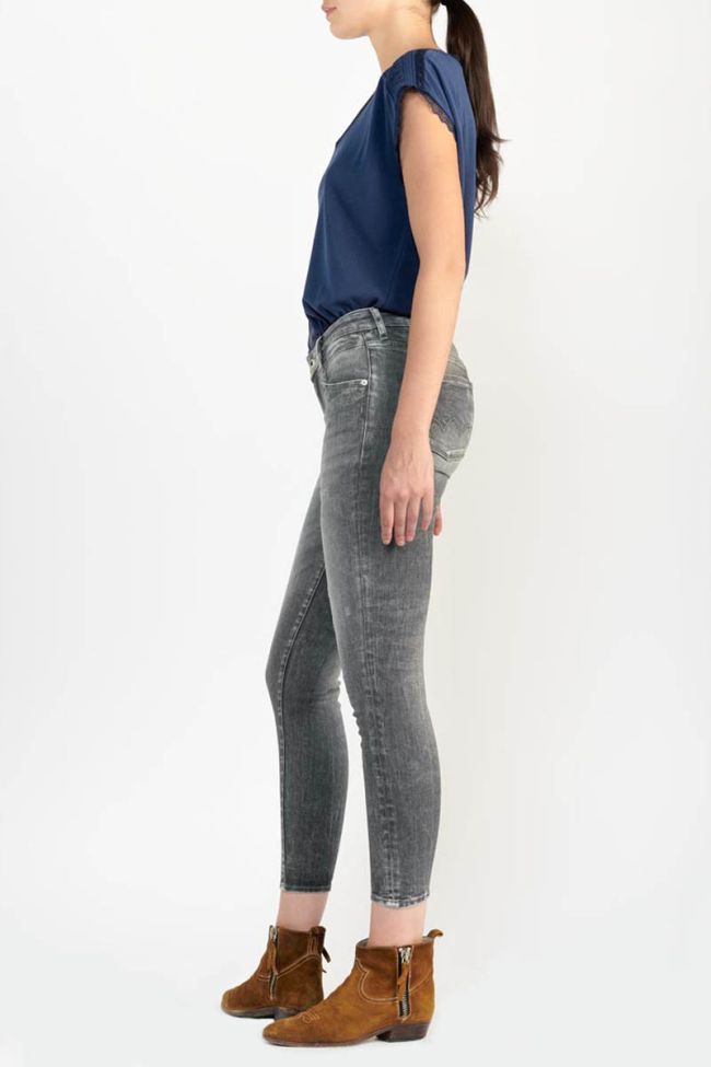 Jeans power skinny Linz 7/8ème destroy gris N°2
