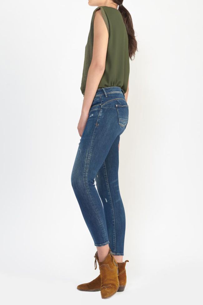 Jeans pulp slim Lise 7/8ème destroy vintage bleu N°2