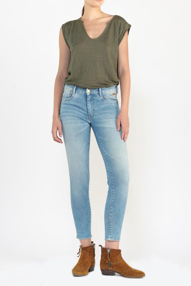 Jeans pulp slim Lyle taille haute 7/8ème bleu N°4