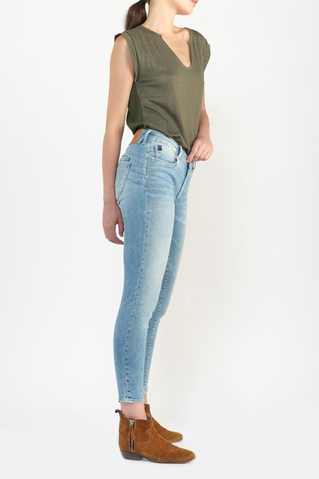 Jeans pulp slim Lyle taille haute 7/8ème bleu N°4