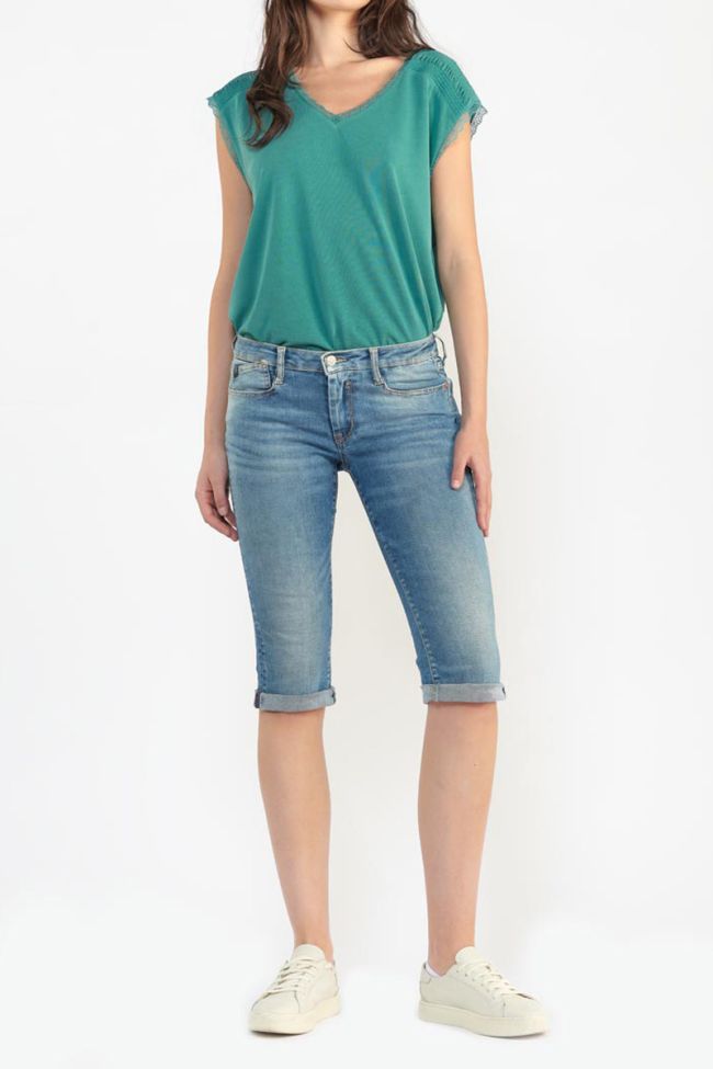 Corsaire en jeans Mandy bleu délavé