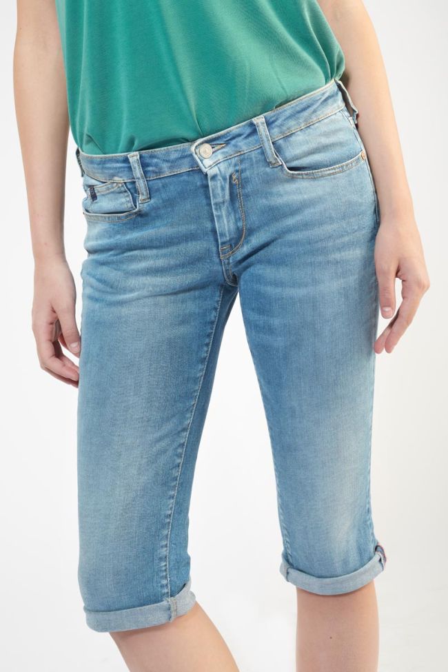 Corsaire en jeans Mandy bleu délavé