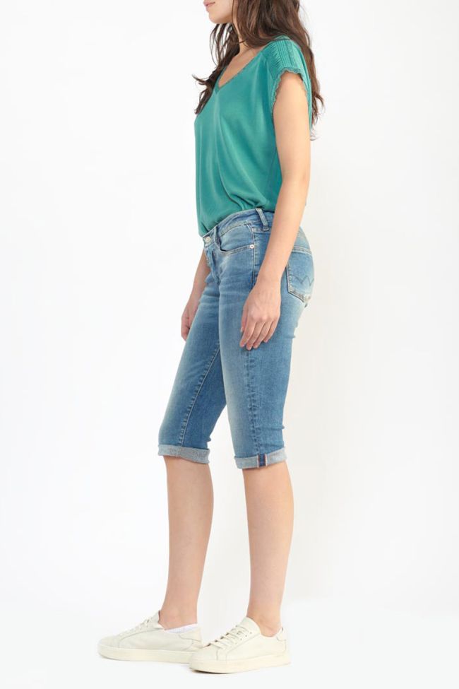 Corsaire en jeans Mandy bleu délavé