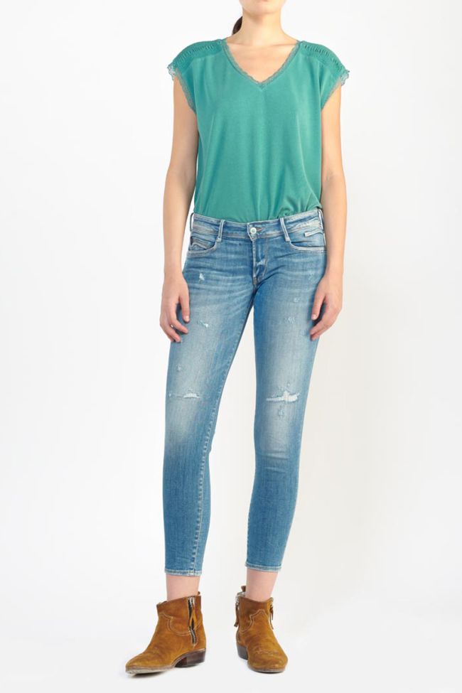 Jeans pulp slim Marsa 7/8ème destroy vintage bleu N°4