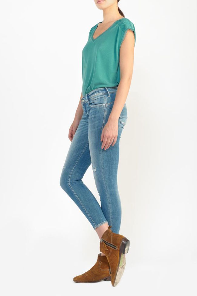 Jeans pulp slim Marsa 7/8ème destroy vintage bleu N°4